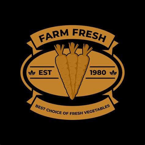 Premium Vector | Farm fresh emblem with carrots silhouette vector logo badge