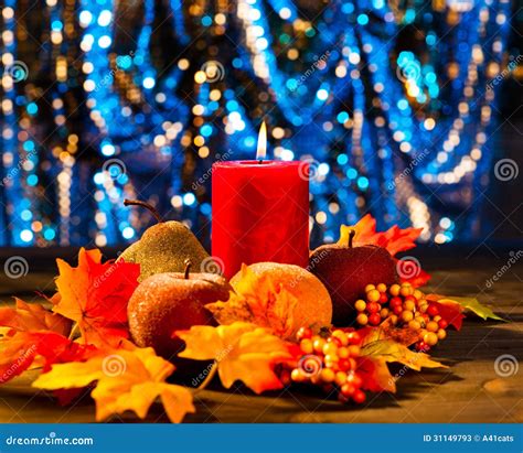 Autumn candles stock image. Image of golden, fruit, black - 31149793