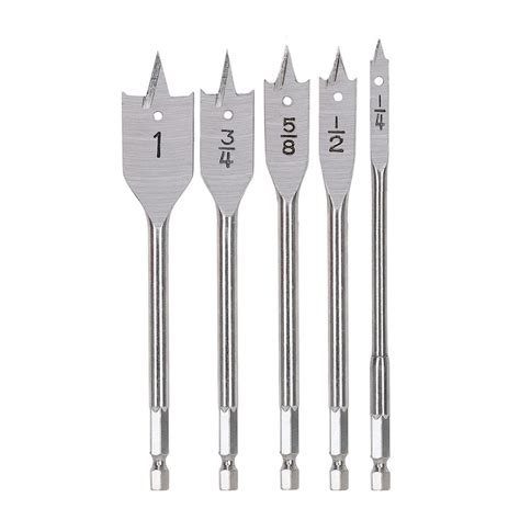 FASTPRO 5-Piece Spade Drill Bit Set in SAE, Paddle Flat Bits for Woodw ...