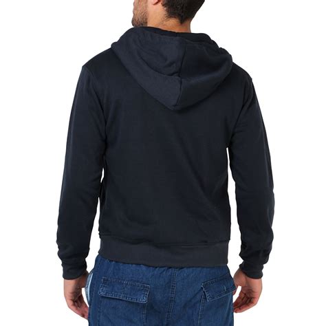 Mens Plain Basic Zip Up Fleece Hoodie Hooded Cotton Sweatshirt Jacket ...