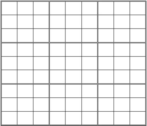 Sudoku Blank Template - Printable Word Searches