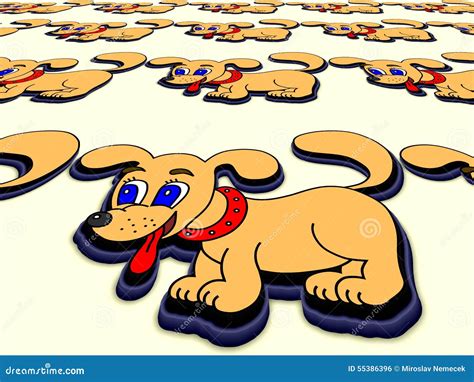 Little Dog Perspective Image Stock Illustration - Illustration of doggy, brown: 55386396