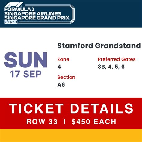 SUNDAY GRANDSTAND - Formula One Singapore Grand Prix F1 Marina Bay ...