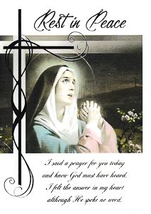 DIRECT FROM LOURDES - Rest in Peace Mass Card.