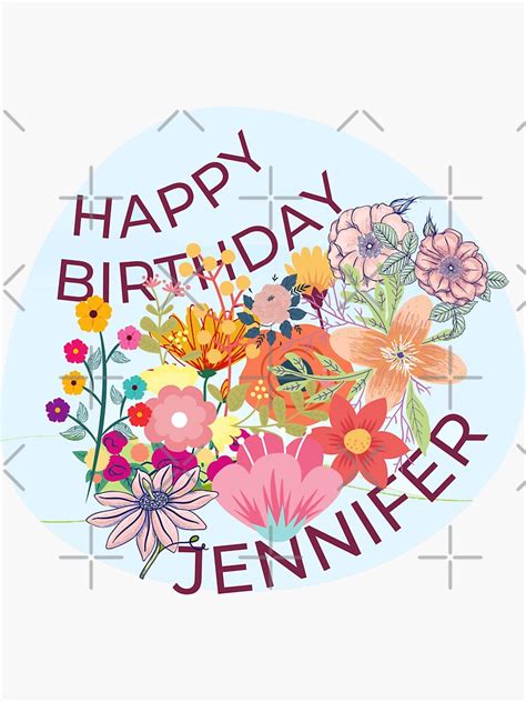 "Happy Birthday Jennifer !" Sticker for Sale by Eklectikos | Redbubble