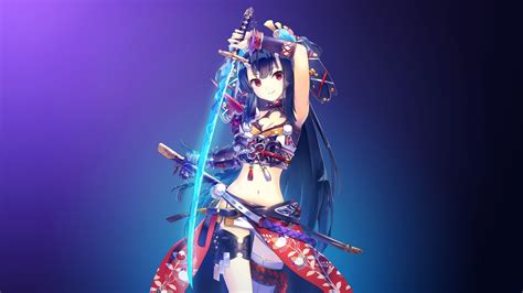 Anime Girl With Sword Wallpaper