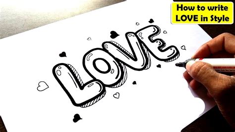 How To Draw Bubble Letters Love