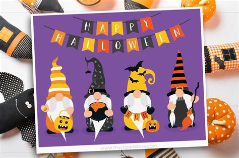 Halloween Gnome Clipart Graphic by MyClipArtStore · Creative Fabrica