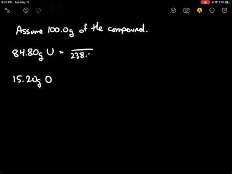 SOLVED:The mineral uraninite is a uranium oxide that is 84.80 % uranium ...