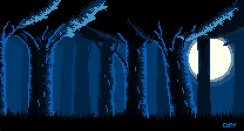 Pixel Art: Night Forest by Corykeks on DeviantArt | Cool pixel art, Pixel art background, Pixel art