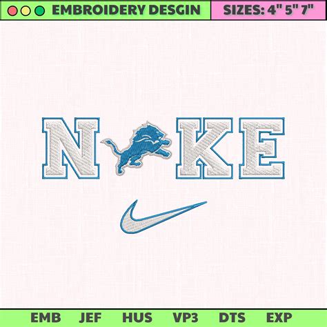 NIKE NFL Detroit Lions Logo Embroidery Design, NIKE NFL Logo - Inspire ...