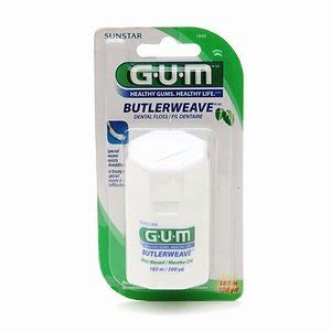 SUNSTAR GUM DENTAL FLOSS BUTLERWEAVE MINT WAXED 200 yard G U M 183 m