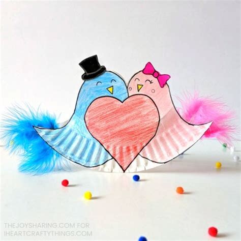 Rocking Paper Plate Love Birds Craft - I Heart Crafty Things