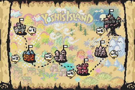 Yoshi's Island World Map Cross Stitch Pattern - Etsy