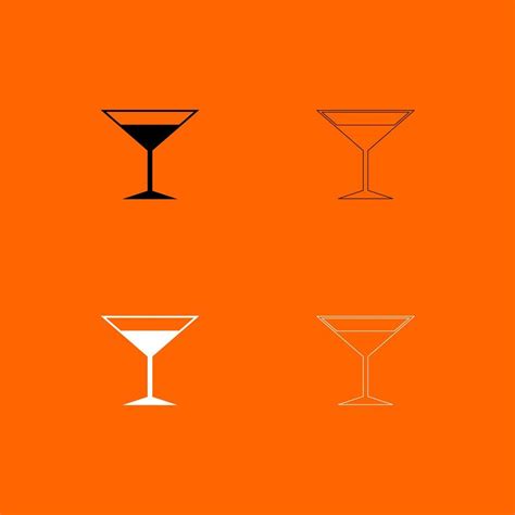 Martini glass black and white set icon 6953037 Vector Art at Vecteezy