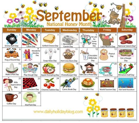 september daily holiday calendar | arts and crafts ideas | Pinterest | September, July calendar ...