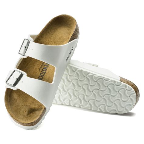 Birkenstock Womens Arizona Birko-Flor **Narrow Width**- White | Cleary's Shoes & Boots