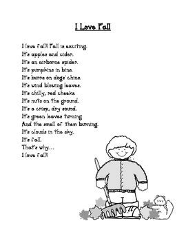 I Love Fall Poem by Kristal | TPT