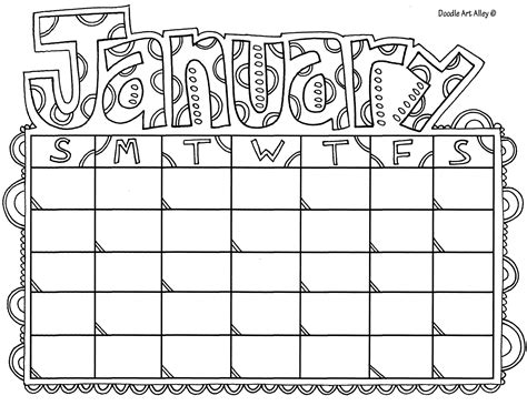 January Calendar Coloring Pages - September Coloring Calendar Education ...