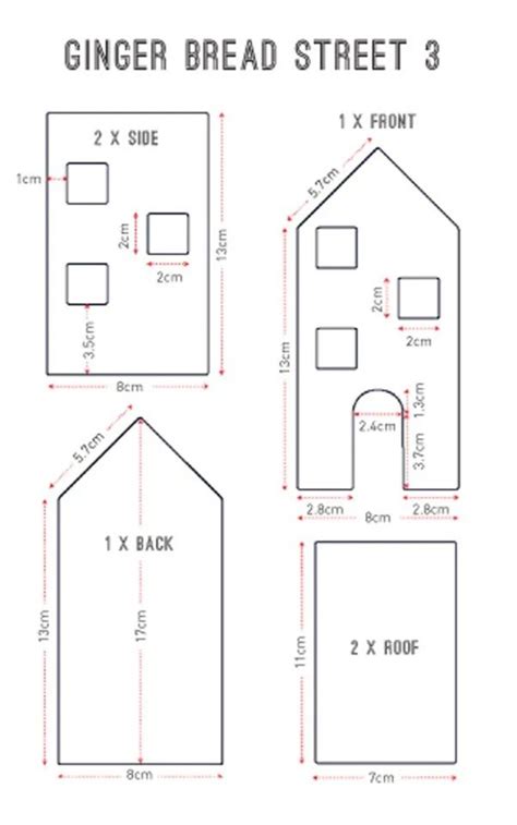 Gingerbread house templates | Gingerbread house patterns, Gingerbread house template printable ...