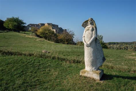 Statue of a Woman and Devin Castle Ruins - Bratislava, Slovakia ...