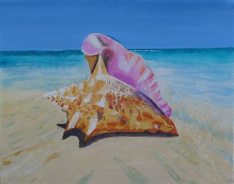 conch shells | Conch Shell Painted Shells, Pool Float, Beach Mat, Art ...