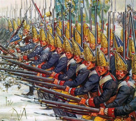 Prussian Grenadier Guards at Leuthen by G Rava