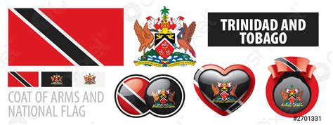 Vector set of the coat of arms and national flag - stock photo | Crushpixel