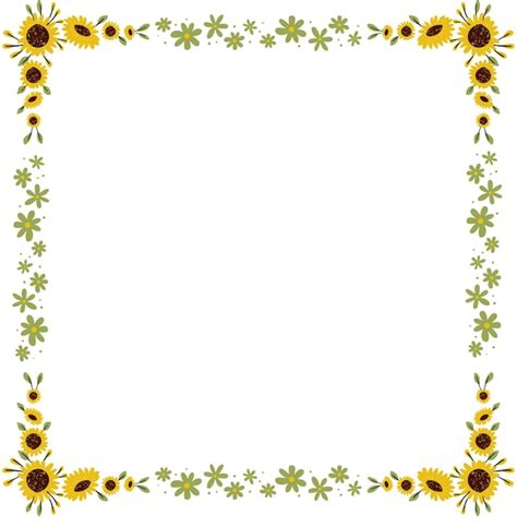 Premium Vector | Sunflower border frame background vector