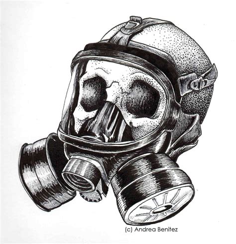 Gas mask skull Gas Mask Drawing, Skull Drawing, Line Drawing, Tattoo Flash Art, Art Tattoo, Gas ...