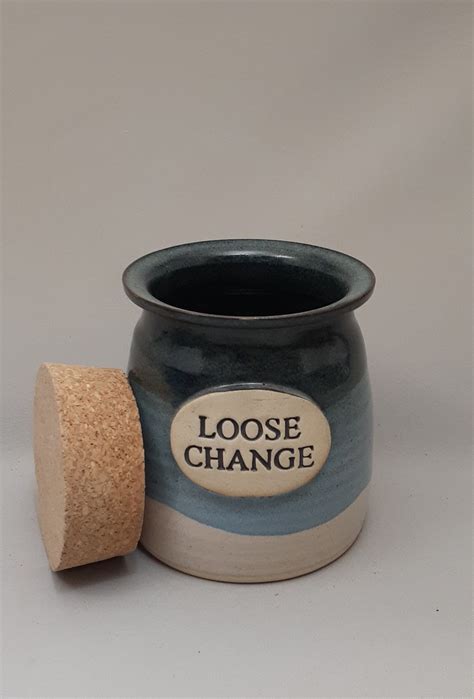 LOOSE CHANGE JAR Money Jar Coin Holder Pottery Cash - Etsy