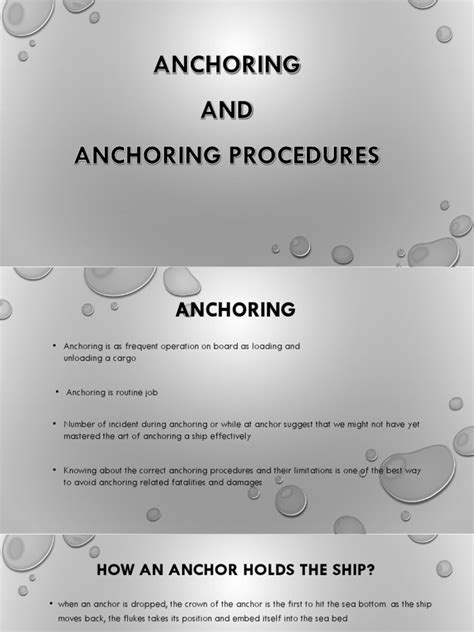 Anchoring and Anchoring Procedures | Anchor | Ships