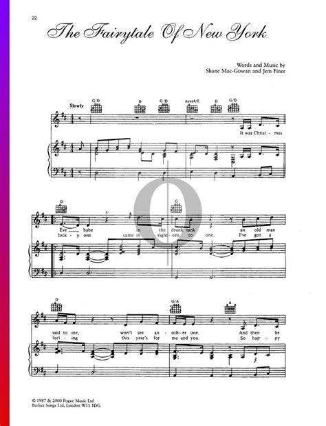 Fairytale Of New York (The Pogues) Piano Sheet Music - OKTAV