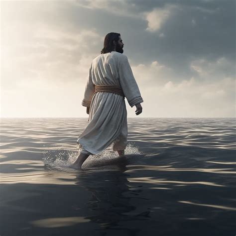 Jesus Walks on Water Digital AI Image - Etsy