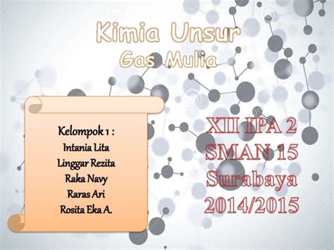 Kimia Unsur : Gas Mulia - Golongan VIII A