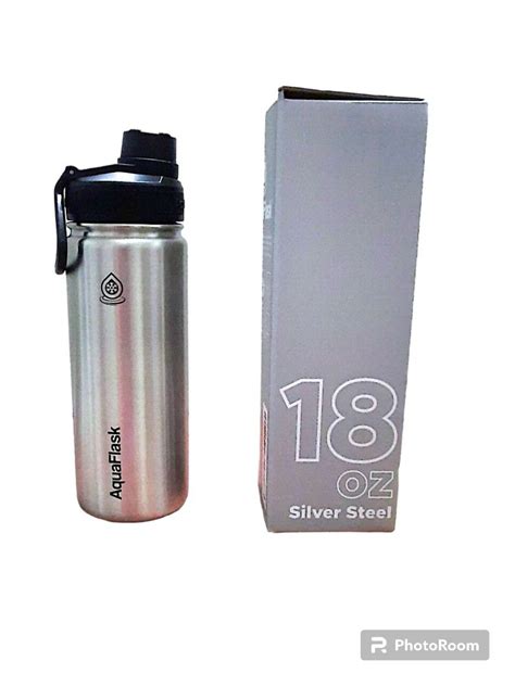 AquaFlask 18 oz Silver Steel, Furniture & Home Living, Kitchenware & Tableware, Water Bottles ...