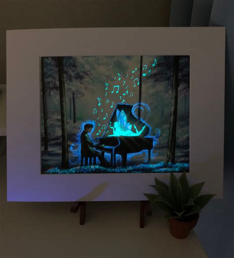 The Muse - Glow In The Dark Painting - Glowing Art - Piano Player ...