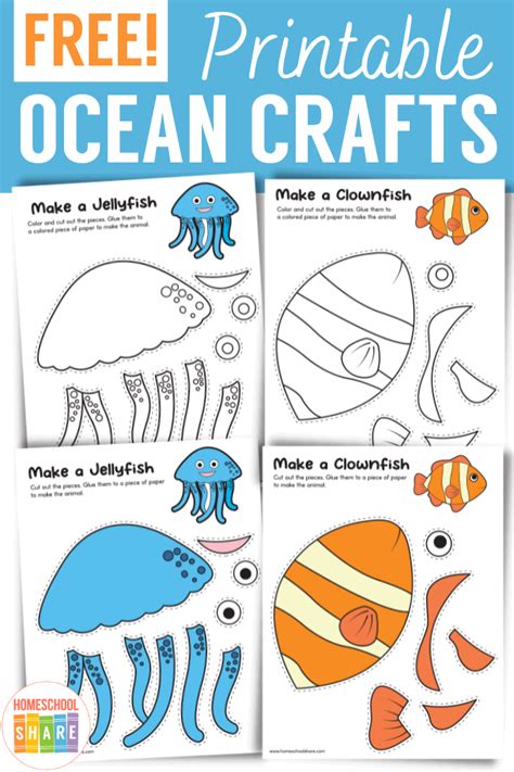 Ocean Animals Craft Printables - Homeschool Share