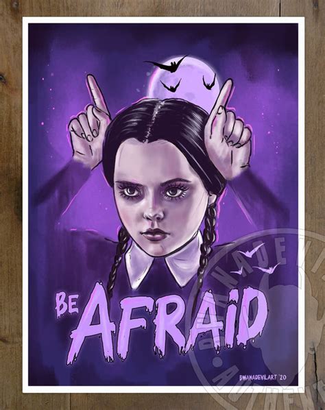 Wednesday Addams (Be Afraid) Art Print 9 x 12 in. | Catwoman selina kyle, Wednesday addams ...