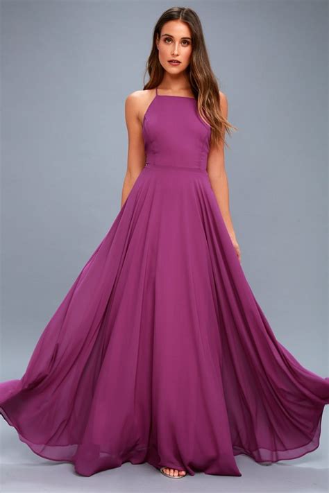 Beautiful Magenta Dress - Maxi Dress - Backless Maxi Dress - $64.00