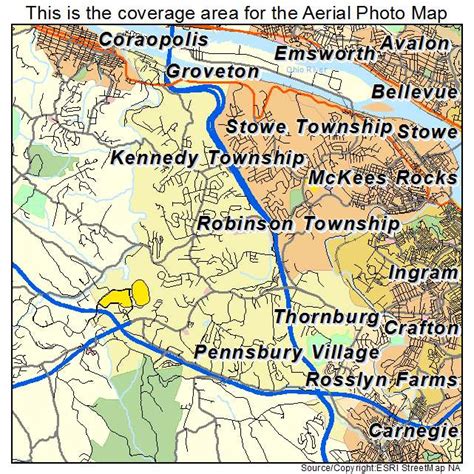 Aerial Photography Map of Robinson Township, PA Pennsylvania