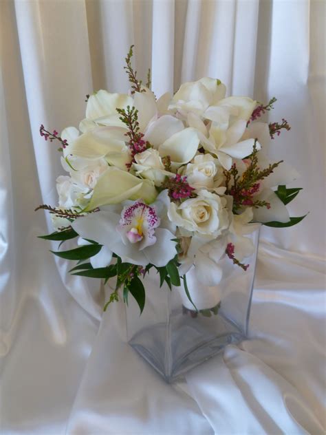 Another look at the bouquet showing the cymbidium orchid more fully. Cymbidium Orchids, Bouquets ...