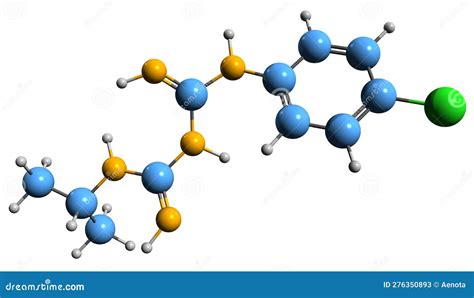 3D Image of Proguanil Skeletal Formula Stock Illustration - Illustration of chloroquine ...