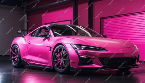 Premium AI Image | A pink sports car racing wallpaper