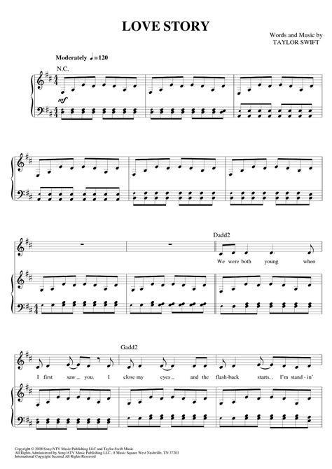 Calaméo - Taylor Swift - Love Story - Piano Score - Free