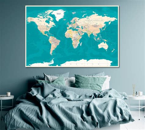 Political World Map | World map canvas, Map canvas print, Large canvas prints