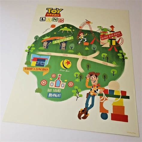 Toy Story Land Park Map Poster Disney Hollywood Studios 11x14 Authentic MGM | #4565682030