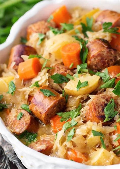 Instant Pot Kielbasa and Sauerkraut is a one pot meal with amazing ...