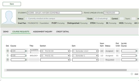 ASCENDER Scheduling - Change a Student's Schedule (Before MTGR) [Student]