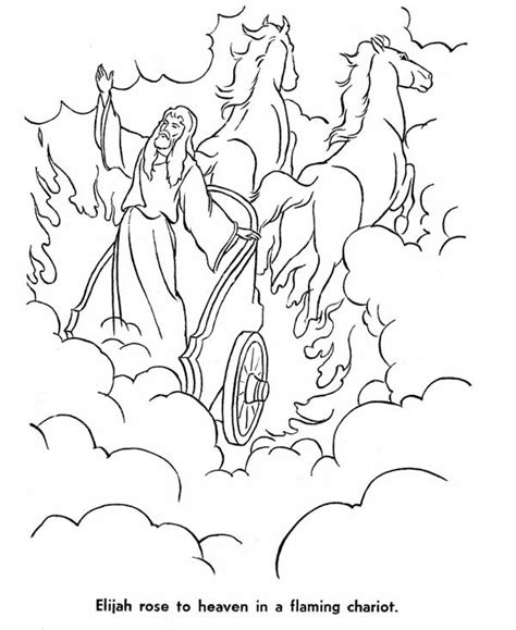 Elijah Rose To Heaven In A Flaming Chariot Coloring Pages : Coloring Sun Coloring Pages For ...